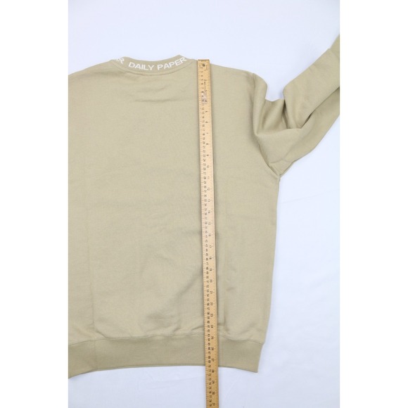 Daily Paper Mens Terry Sweatshirt Crew Neck Twill Beige M Embroidery Banded Neck - Picture 12 of 12